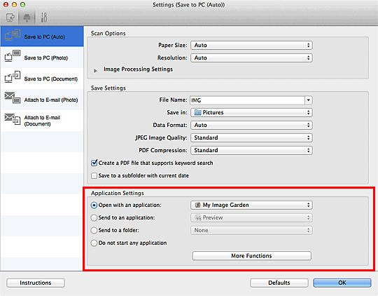figure: Settings dialog